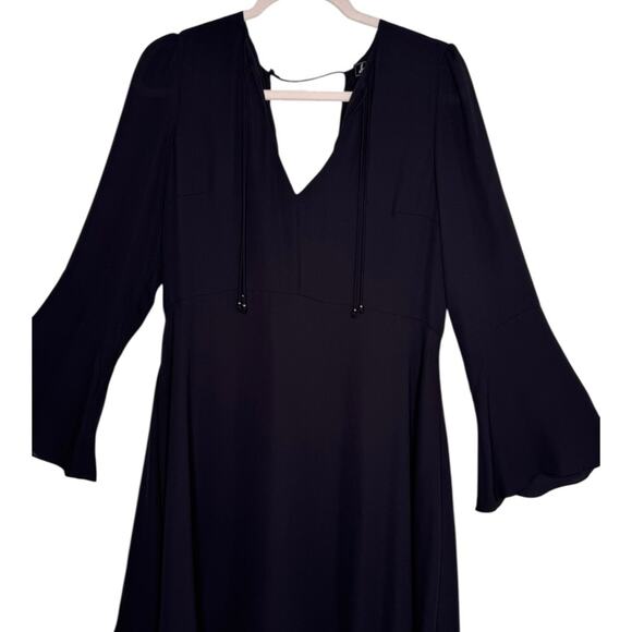 Sam Edelman Black Womens V Neck Bell Sleeve Mini Dress Size 8 - Picture 4 of 9